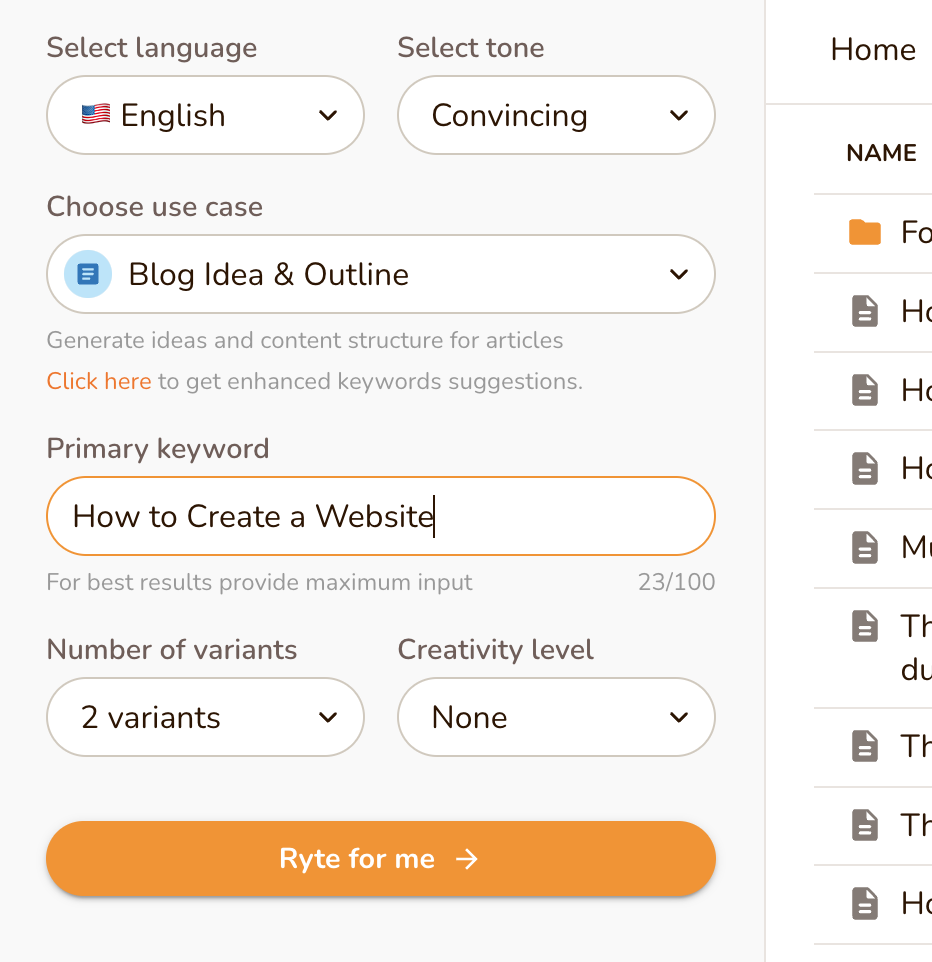 Rytr Review 4 rytr article settings